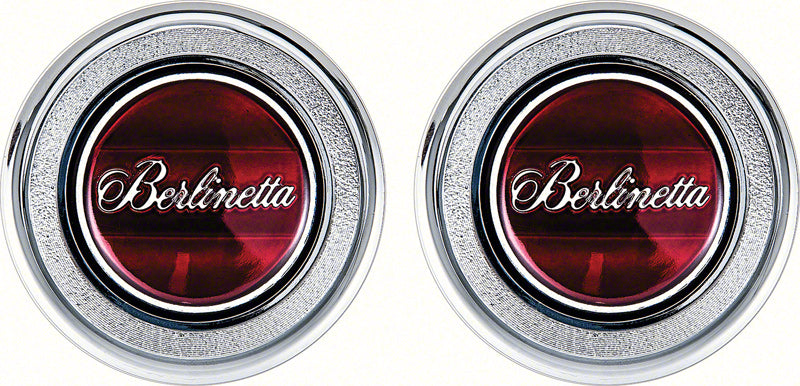 OER Interior Door Panel Emblem Set 1979-1981 Chevrolet Camaro Red Berlinetta