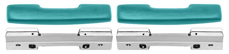 OER Turqoise/Aqua Standard Front Armrest Kit 1967 Firebird/Camaro 1965-1967 Nova