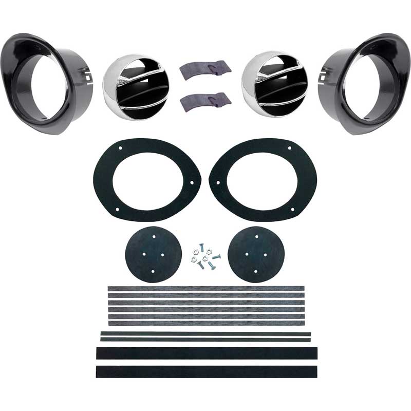1967-68 Camaro Astro Ventilation Vent Kit With Black Bezels