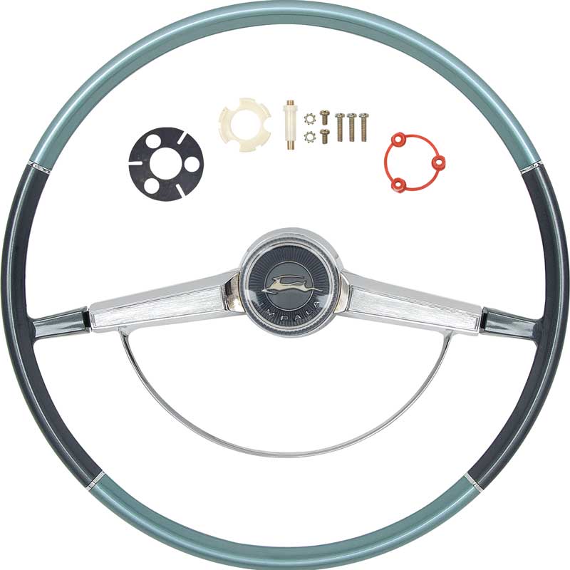 OER Two Tone Blue Steering Wheel Kit 1965 Chevy Bel Air Biscayne and Impala