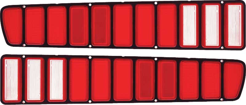 OER MB5983 1973-1974 Dodge Charger Tail Lamp Lens Set without Silver Trim