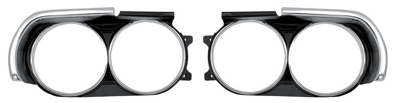 OER Reproduction Black Headlamp Bezel Set 1971 Challenger R/T Models