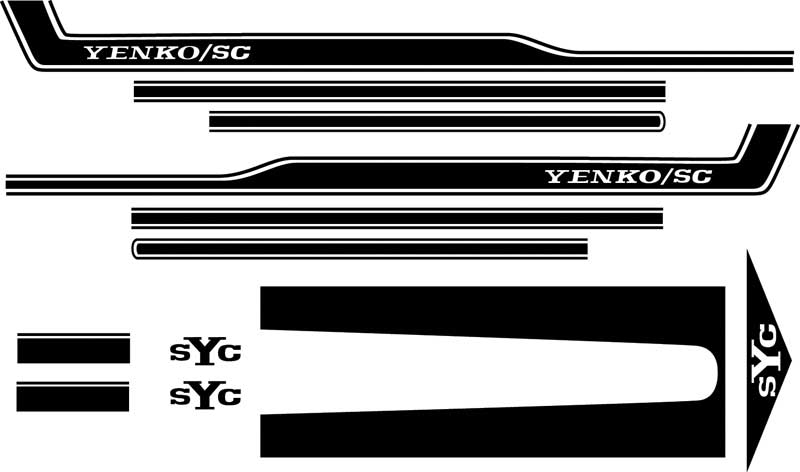 1969 Black Yenko Stripe Set- Black