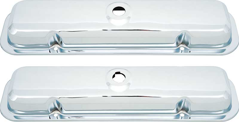 OER Chrome Valve Cover Set For 301-455ci Pontiac Engines Without Drippers