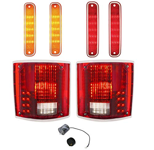 United Pacific Sequential LED Tail and Marker Lamp Set With Deluxe Stainless Steel Trim 1973-1980 Chevy and GM Truck