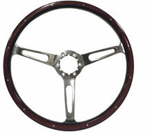 Load image into Gallery viewer, 15&quot; Classic S6 Series Deluxe Espresso Stained Wood Riveted Steering Wheel
