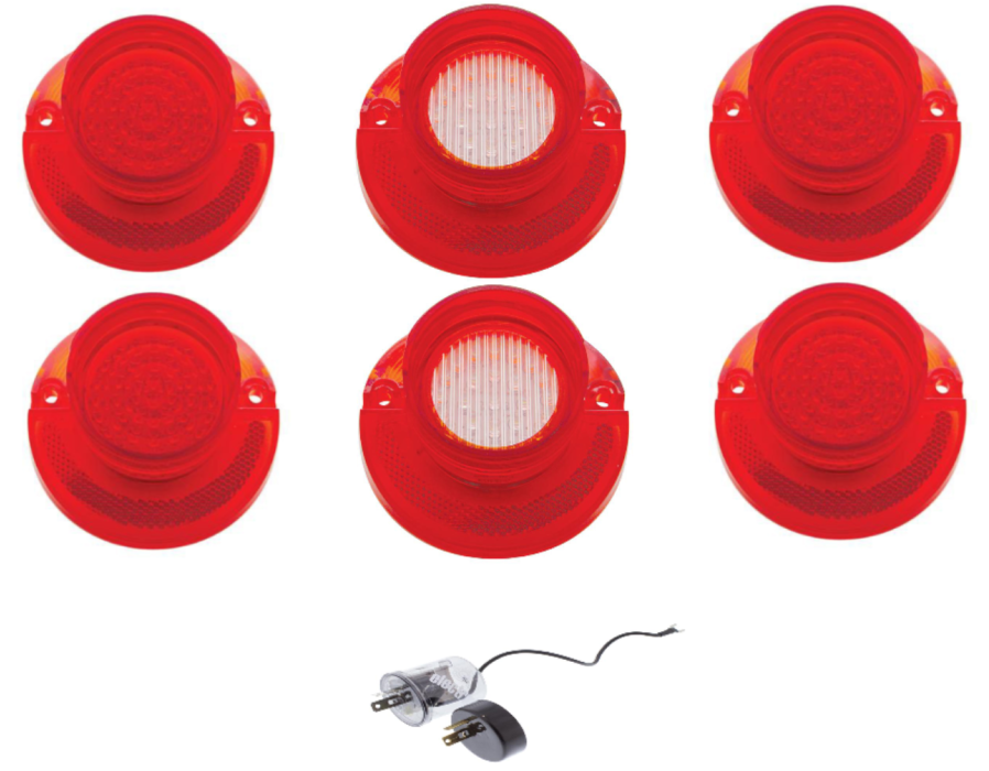 United Pacific LED Tail Light Lens and Back-Up Lens Set For 1964 Chevy Impala