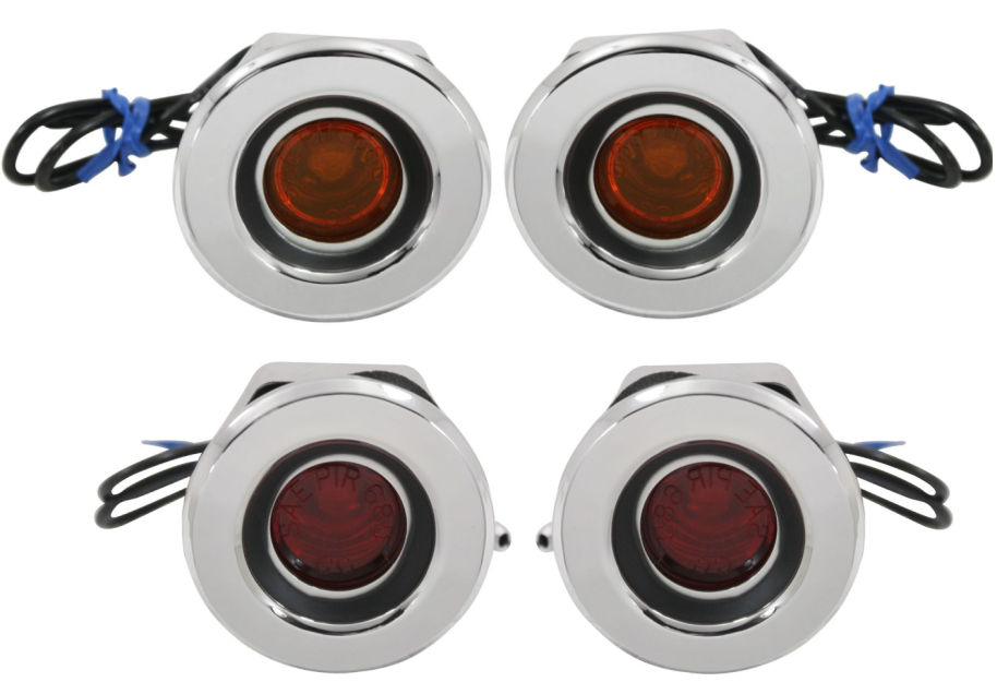 Trim Parts Curved Red Side Marker Light Set 1968 Satellite Roadrunner GTX