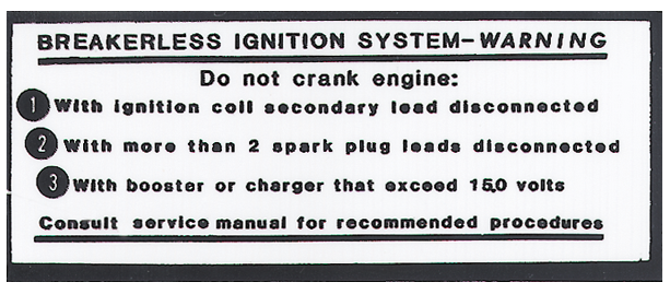 RestoParts Breakerless Ignition Decal 1963-1967 GTO Grand Prix Lemans Bonneville