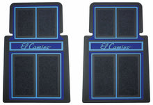 Load image into Gallery viewer, RestoParts Blue Rubber Plasticolor Floor Mat Set 1964-87 El Camino Stamped Logo
