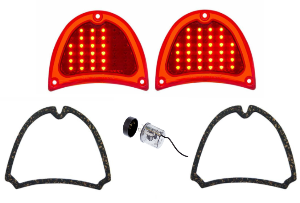 United Pacific 32 LED Sequential Tail Light Set For 1957 Chevy Bel Air 150 210