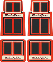 Load image into Gallery viewer, OER 4 Piece Red/Black/Beige Carpet Floor Mat Set 1955-1957 Chevy Bel Air
