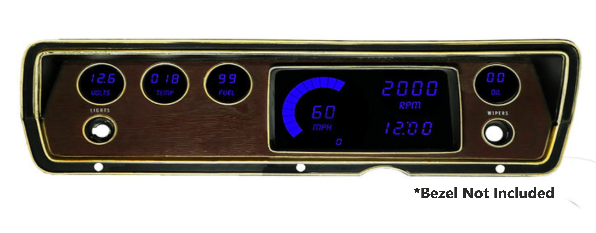 Intellitronix Blue LED Digital Gauge Cluster Panel 1970-1976 Dodge Dart & Duster