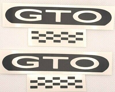 Flat Black Fender Emblem Lettering Overlay Decal Set 2004-2005 Pontiac GTO