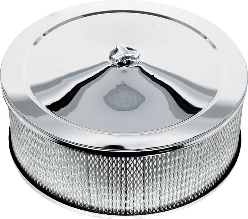 OER 14 x 5 Chrome Low Profile Open Element Air Cleaner Buick Chevy Pontiac Olds