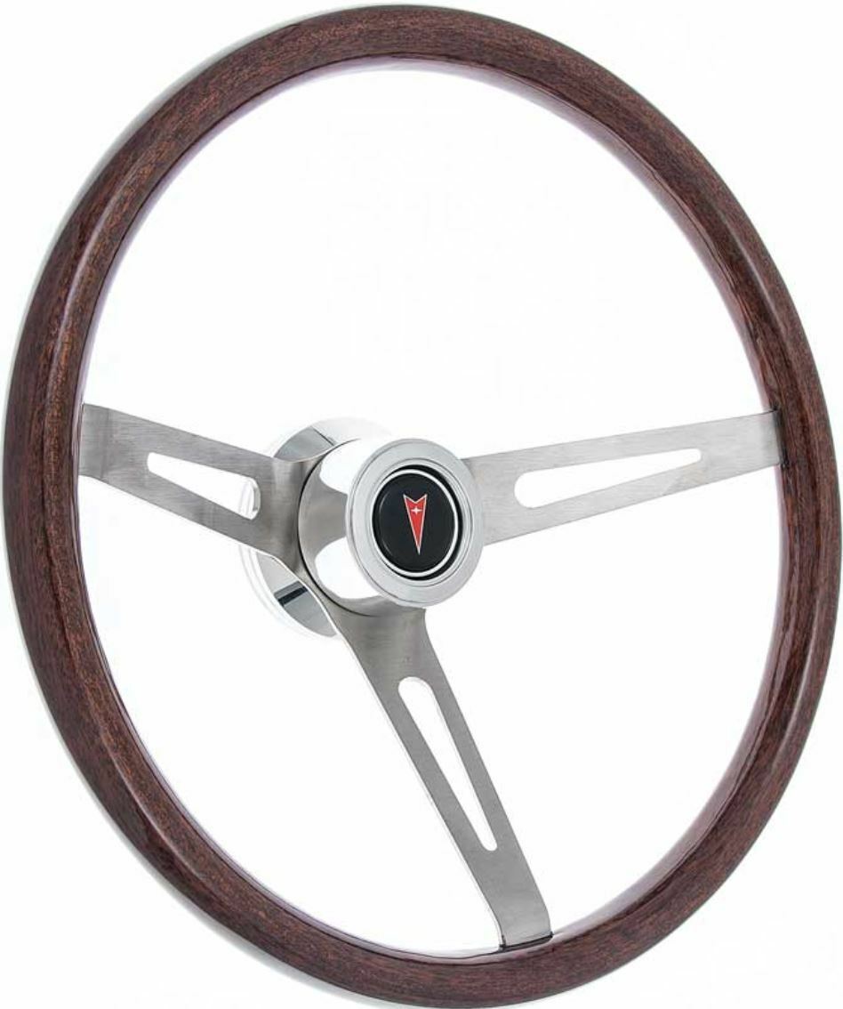 1969-1992 Pontiac Firebird Retro Steering Wheel Kit Dark Wood Polished Hub