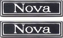 Load image into Gallery viewer, OER Zinc Diecast Door Panel Emblem Set For 1969-1972 Chevy Nova Models

