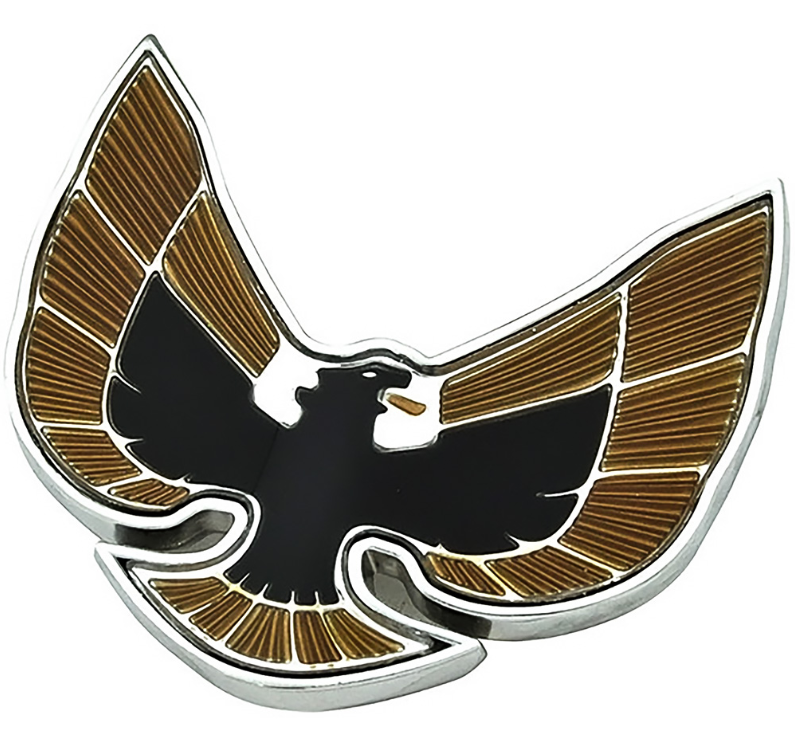 OER Gold and Black Front End Bird Emblem For 1974-1976 Firebird and Trans AM
