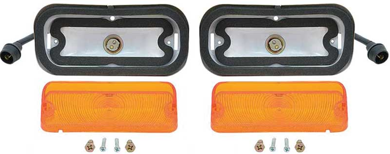 OER Amber Lens Park Lamp Assembly Set For 1964 Chevy Impala Models