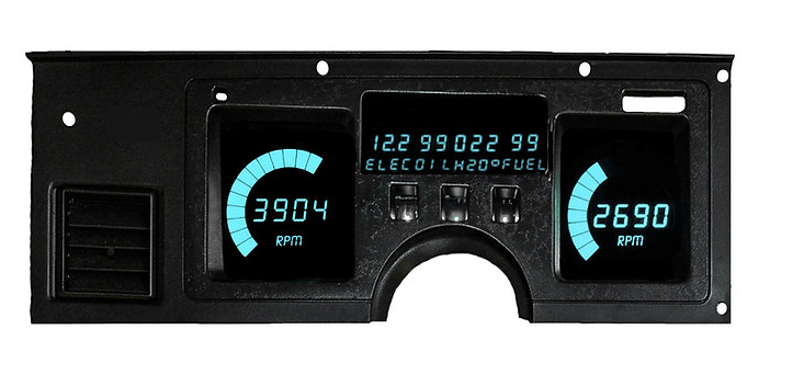 Intellitronix Teal LED Digital Gauge Replacement Cluster 1984-89 Chevy Corvette