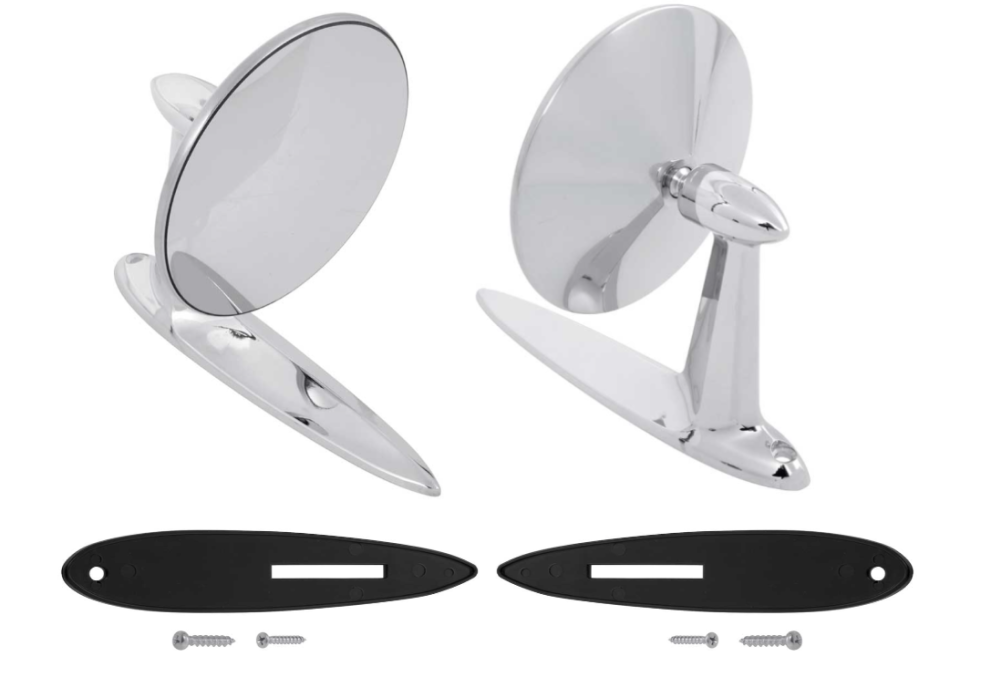 OER Chrome Outer Door Mirror Set For 1955-1957 Bel Air 150 210 Nomad and Del Ray