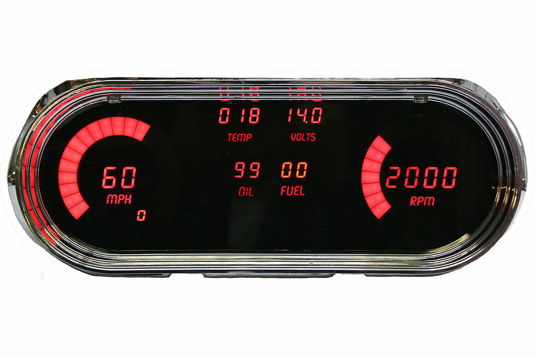 Intellitronix Red LED Digital Gauge Cluster 1962-1965 Chevy II Nova Models