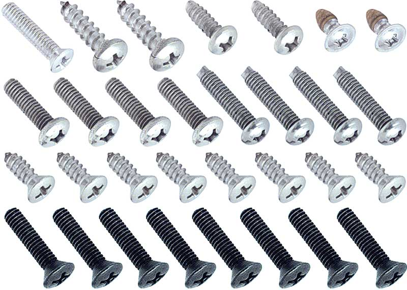 31 Piece Exterior Screw Set For 1967 Chevy Camaro W/O Wheel Opening Moldings