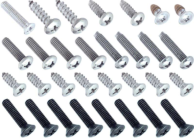 61 Piece Exterior Screw Set For 1967 Chevy Camaro With Wheel Opening Moldings