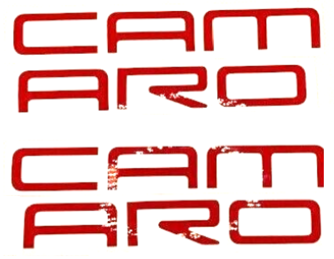 Red Front Lettering Inlay Decal For 1998-2002 Chevy Camaro Models
