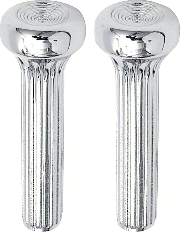 OER Chrome Ribbed Diecast Door Lock Knob Set 1968-1970 GTO Firebird Grand Prix