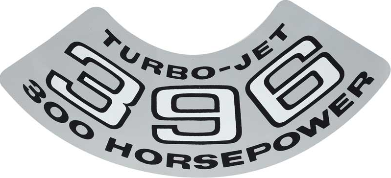 OER Air Cleaner Decal Turbo-Jet 396/300 HP Camaro Nova Chevelle Impala Corvette