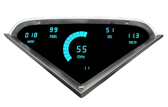 Intellitronix Teal LED Digital Gauge Cluster Replacement 1955-1959 Chevy Trucks