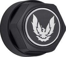 Load image into Gallery viewer, OER Black With Silver Bird Wheel Center Cap Set 1982-1992 Firebird Trans AM
