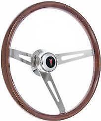 Pontiac Firebird/Gto Steering Wheel Kit, Light Wood, Polished Hub Red Arrowhead