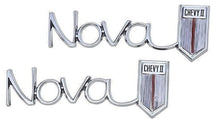 Load image into Gallery viewer, Trim Parts 3040 1966-1967 Chevrolet Chevy II Nova Rear Quarter Emblem Set USA

