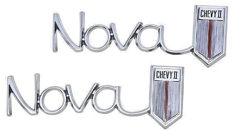 Trim Parts 3040 1966-1967 Chevrolet Chevy II Nova Rear Quarter Emblem Set USA