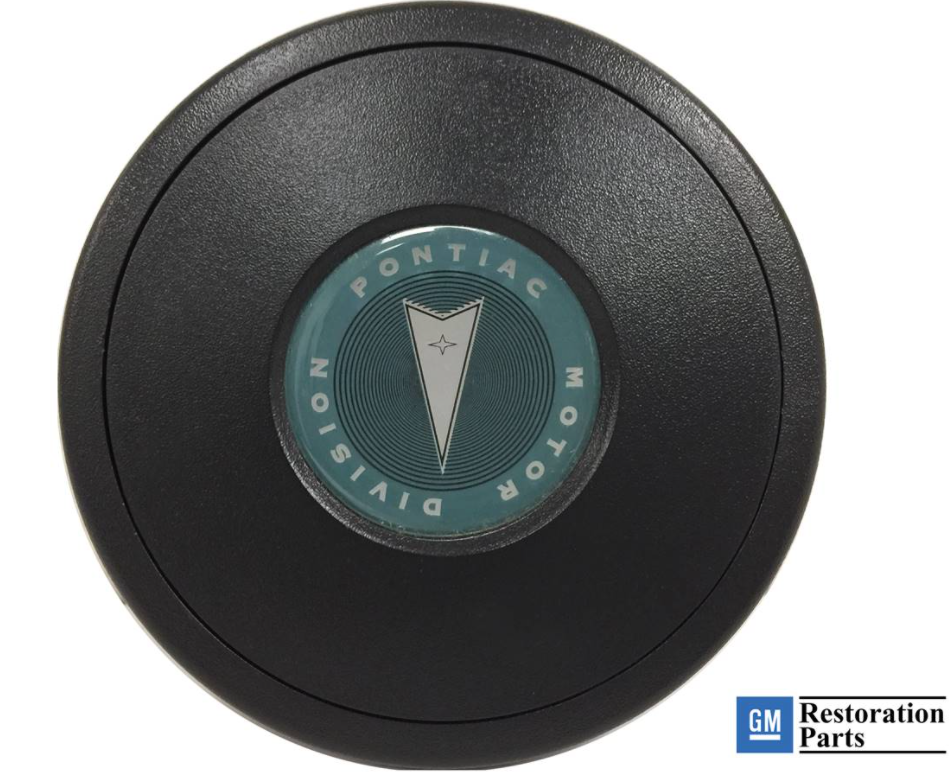 S9 Series Black Horn Button With Pontiac Emblem GTO Firebird Grand Prix