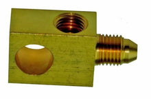 Load image into Gallery viewer, 3/16&quot; Brake Line Brass Tee 3AN Male to 3/8&quot;-24 Female Inverted Flare 7/16&quot; Hole
