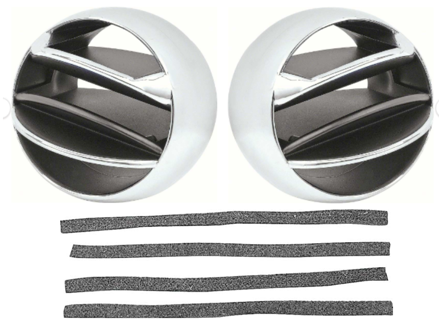 OER Chrome Dash AC Vent Ball Set For Firebird Camaro Impala Chevy and GMC Truck