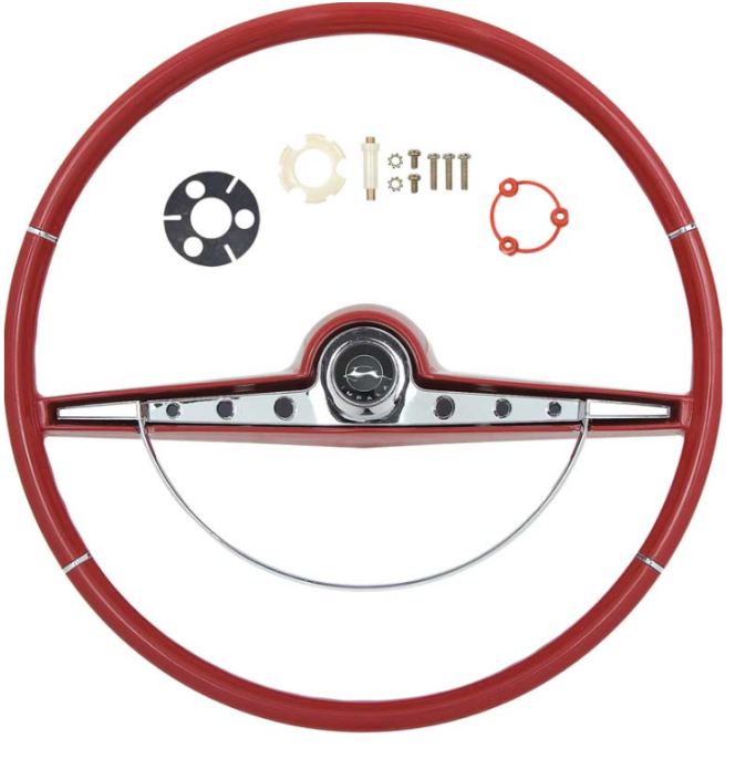 OER Red Steering Wheel Kit and Horn Button 1963 Chevy Impala Bel Air Biscayne