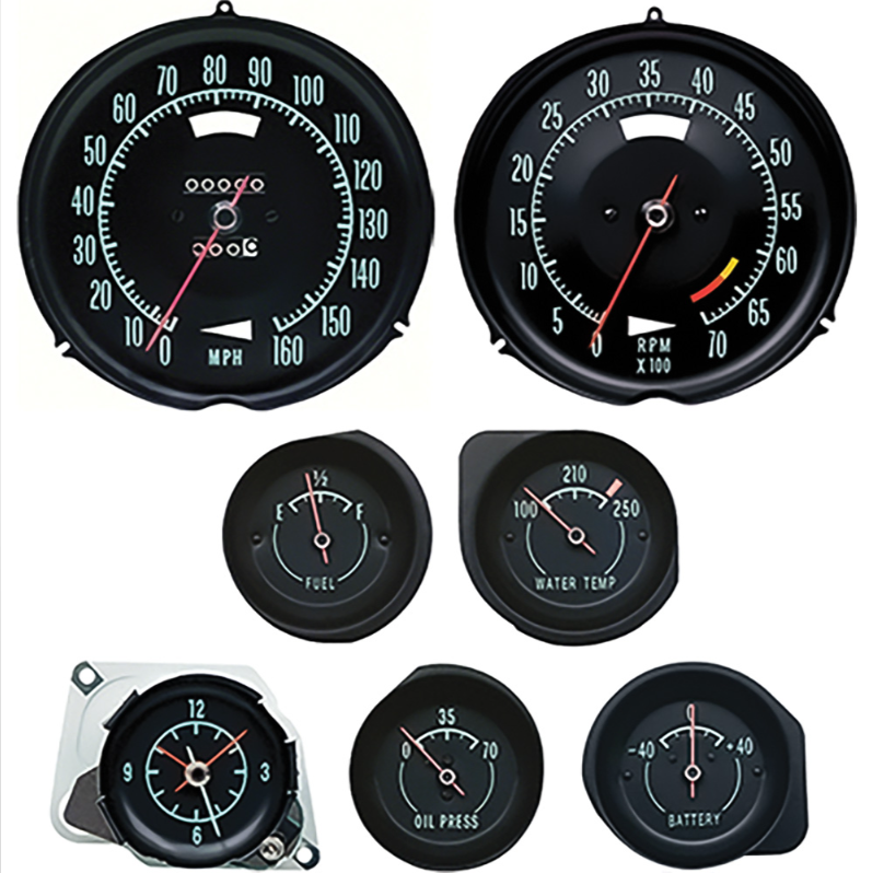OER Complete Dash Gauge Set For 1968 Chevrolet Corvette Without Speed Warning