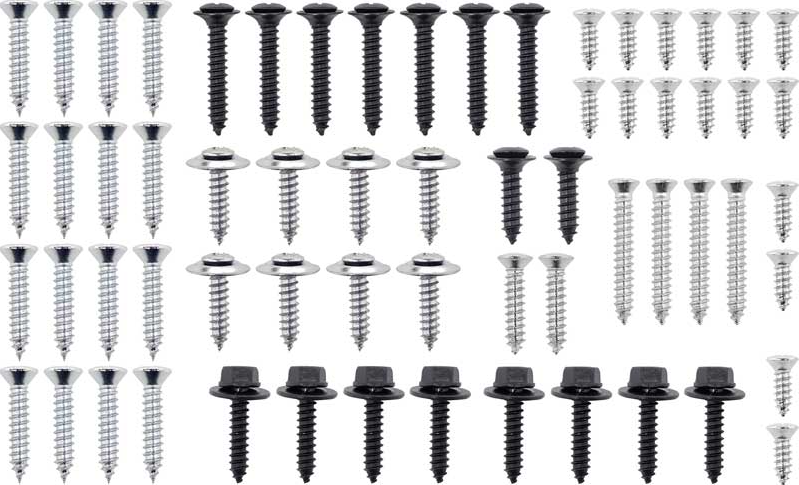 76 Piece Interior Screw Set For 1973 Chevy Nova 2 Door Sedan Models