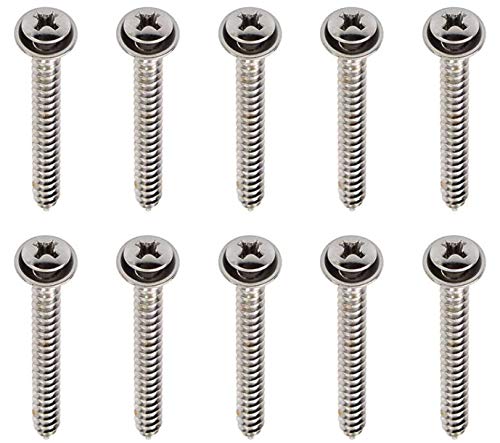 OER Set of 10 Chrome Screws Integral Washer #8 X 1