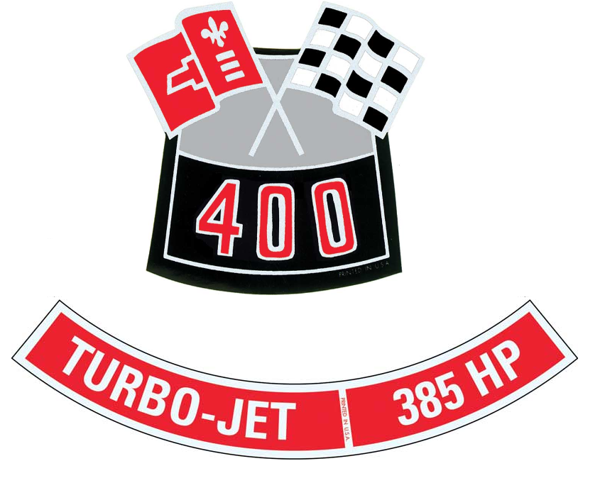 OER 400 With 385 HP Air Cleaner Decal Set Camaro Nova Chevelle Impala Corvette