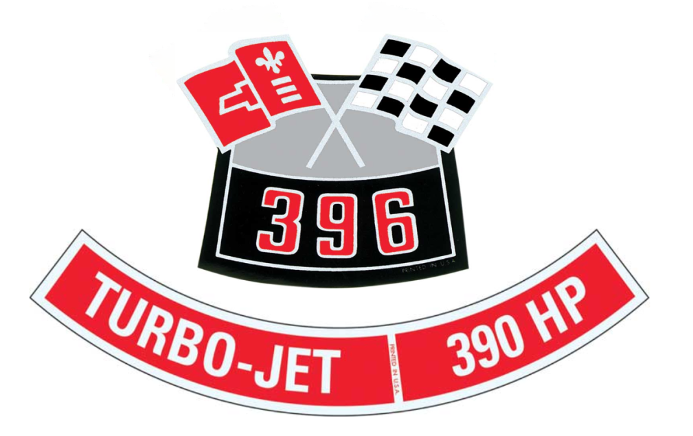 OER 396 With 390 HP Air Cleaner Decal Set Camaro Nova Chevelle Impala Corvette