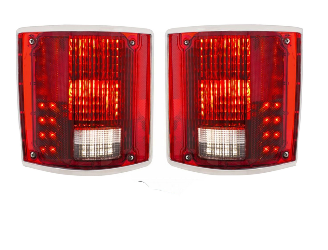 United Pacific Sequential LED Tail Lamp Set W/ Trim 1973-87 Chevy and GMC Truck