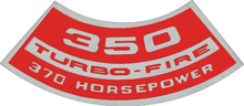 Load image into Gallery viewer, OER Air Cleaner Decal Turbo-Fire 350/370 HP Camaro Nova Chevelle Impala Corvette
