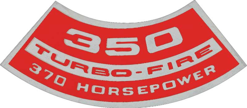 OER Air Cleaner Decal Turbo-Fire 350/370 HP Camaro Nova Chevelle Impala Corvette