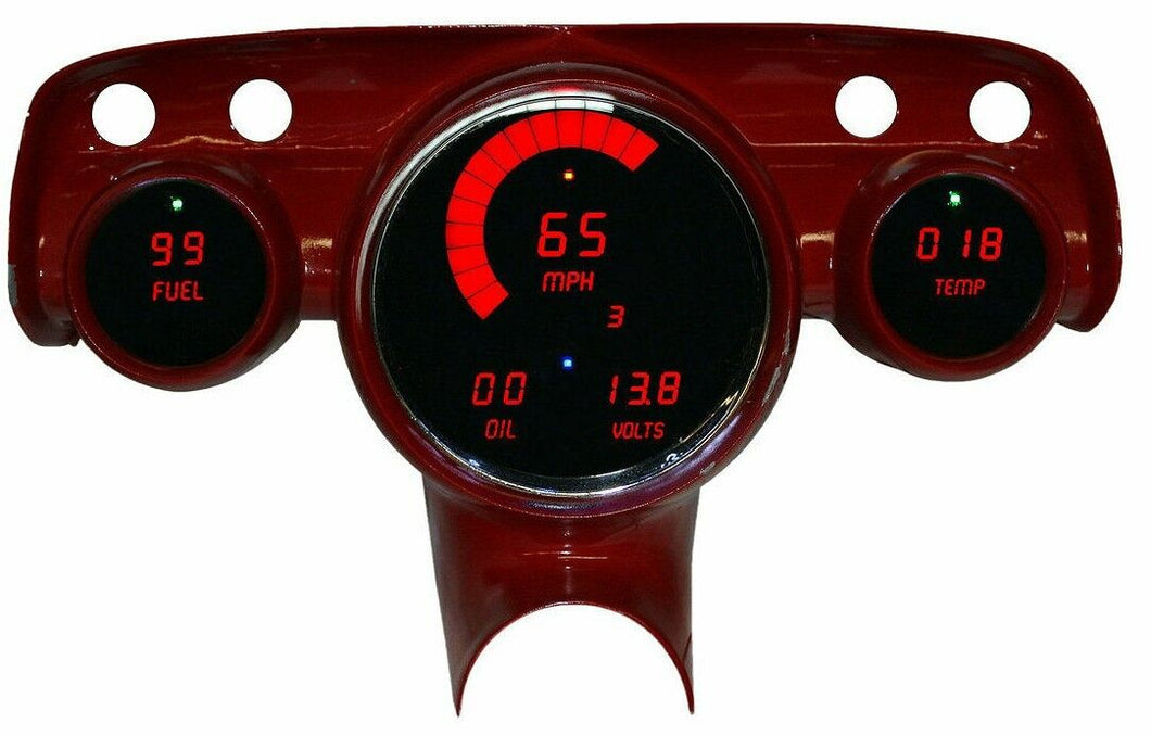 Intellitronix Red LED Digital Gauge Cluster 1957 Chevy Bel Air 150 210 Nomad