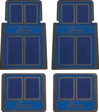 Load image into Gallery viewer, OER 4 Piece Blue/Black Carpeted Floor Mat Set 1967-2002 Chevy Camaro Models
